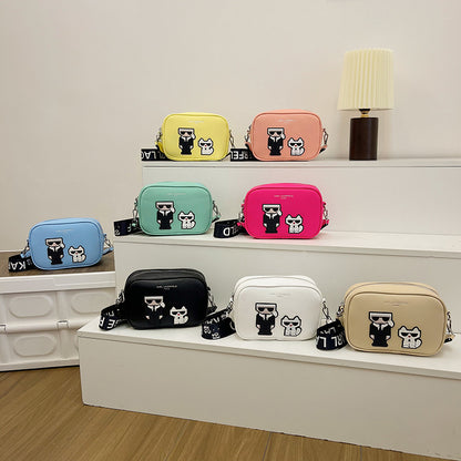 Women's Trendy Cartoon Wide Strap Simple Small Crossbody Bags