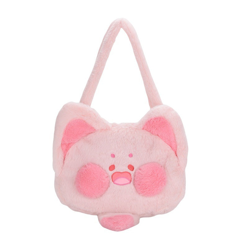 Cute Furry Cat Heart Fresh Versatile Large Shoulder Bags