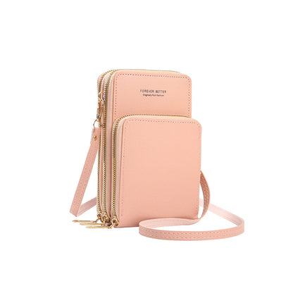 Women's Large Capacity Solid Color Fashion Simple Touch Phone Bags