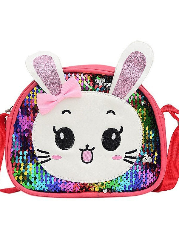 Children's Korean Style Cartoon Sequins Bunny Cute Children's Shoulder Bags