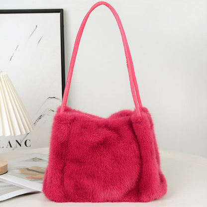 Women's Large Capacity Plush Fashion High-grade Furry Crossbody Bags