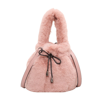 Women's Plush Korean Style Fashion Portable Simple Shoulder Bags