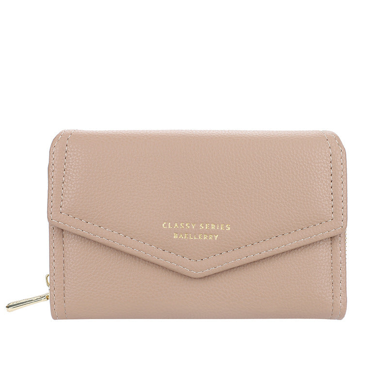 Women's Short Korean Style Large Capacity Zipper Ladies Wallets