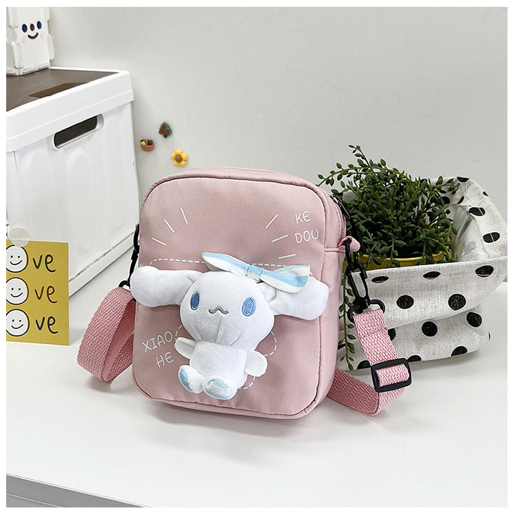 Women's Fashion Nylon Cute Rabbit Female Plaid Shoulder Bags