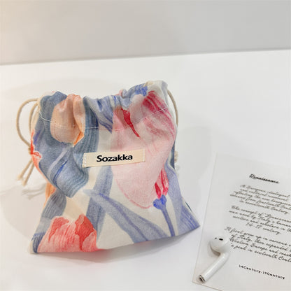 Women's Buggy Small Cloth Portable Makeup Drawstring Handbags