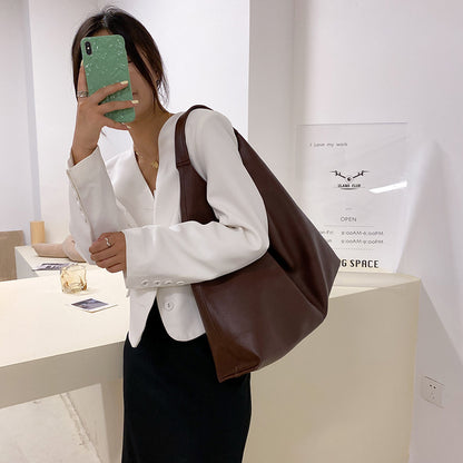 Sacs fourre-tout en cuir souple à texture avancée pour femmes, sacs coréens de grande capacité