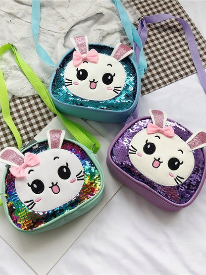 Children's Korean Style Cartoon Sequins Bunny Cute Children's Shoulder Bags