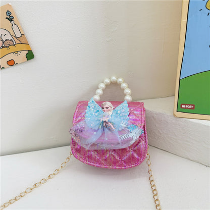 Sacs à bandoulière classiques pour femmes, enfants et princesse Elsa Cute Pearl