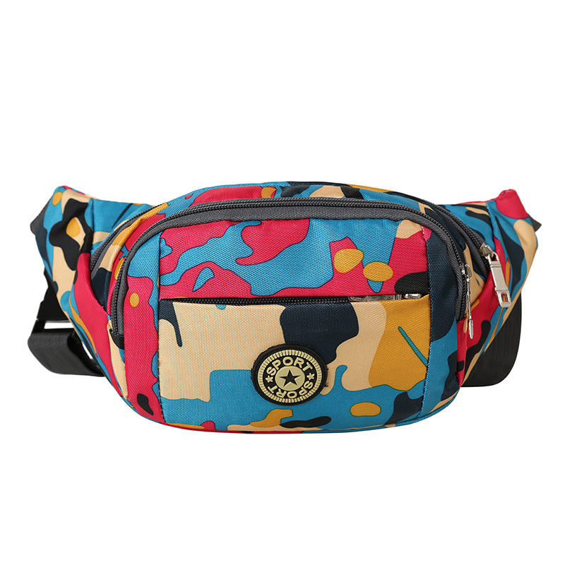 Men's Round Label Fashion Camouflage Mobile Men's Waist Packs