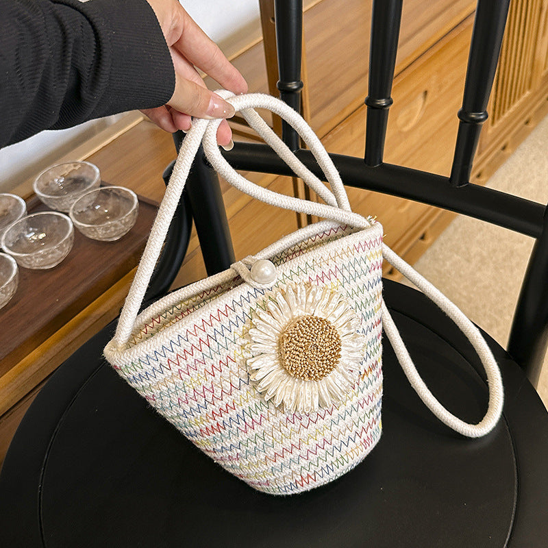 Women's Woven Design Popular Today Summer Bucket Shoulder Bags