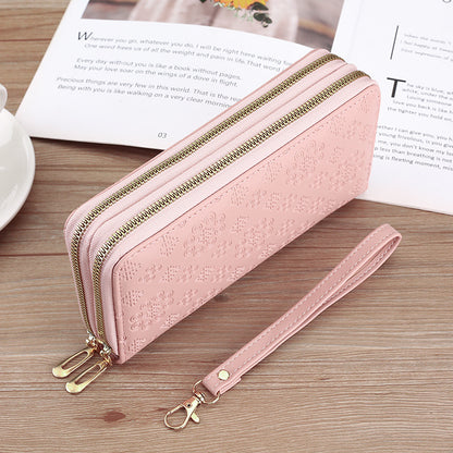 Women's Long Fashion Double Zipper Clutch Ladies Wallets