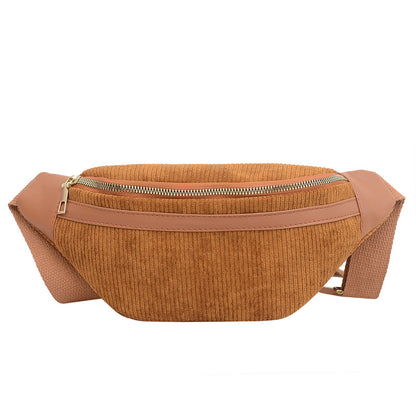 Charming Durable Corduroy Mobile Retro Small Waist Packs