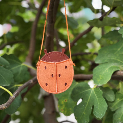 Porte-monnaie pour enfants en cuir souple à motif litchi