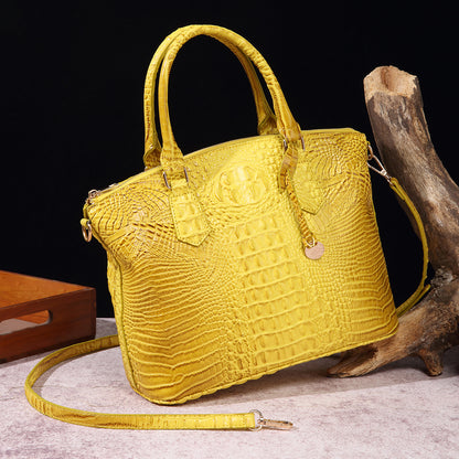 Women's For Retro Crocodile Pattern Brahmin Portable Handbags