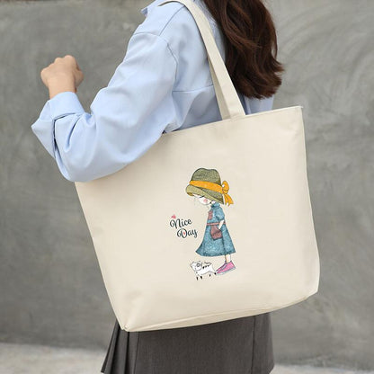 Women's Canvas Tote Large Capacity Hand Carrying Shoulder Bags