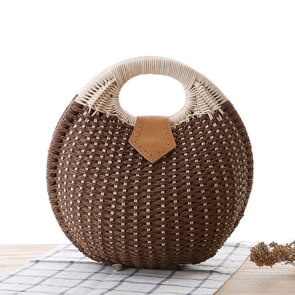 Women's Fashion Shell Cute Personality Rattan Weave Bags