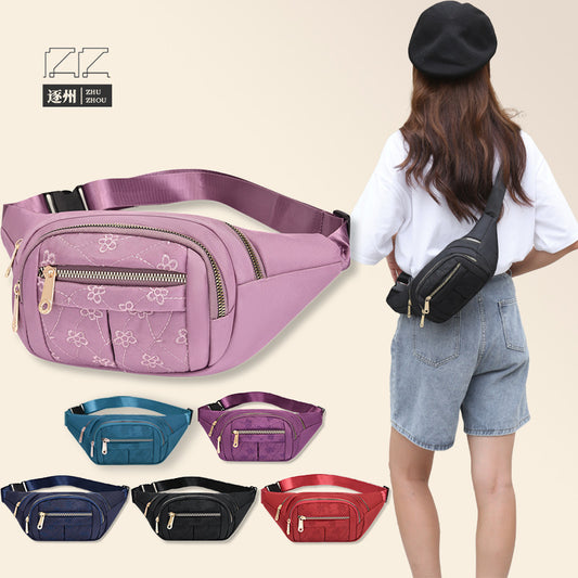 Women's Solid Color Nylon Simplicity Running Pouch Waist Packs