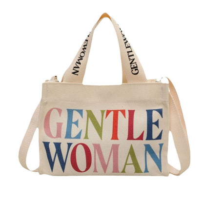 Women's Thailand Color Letter Canvas Texture Printed Crossbody Bags