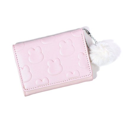 Cute Short Embossed Fluffy Balls Hanging Card Holder