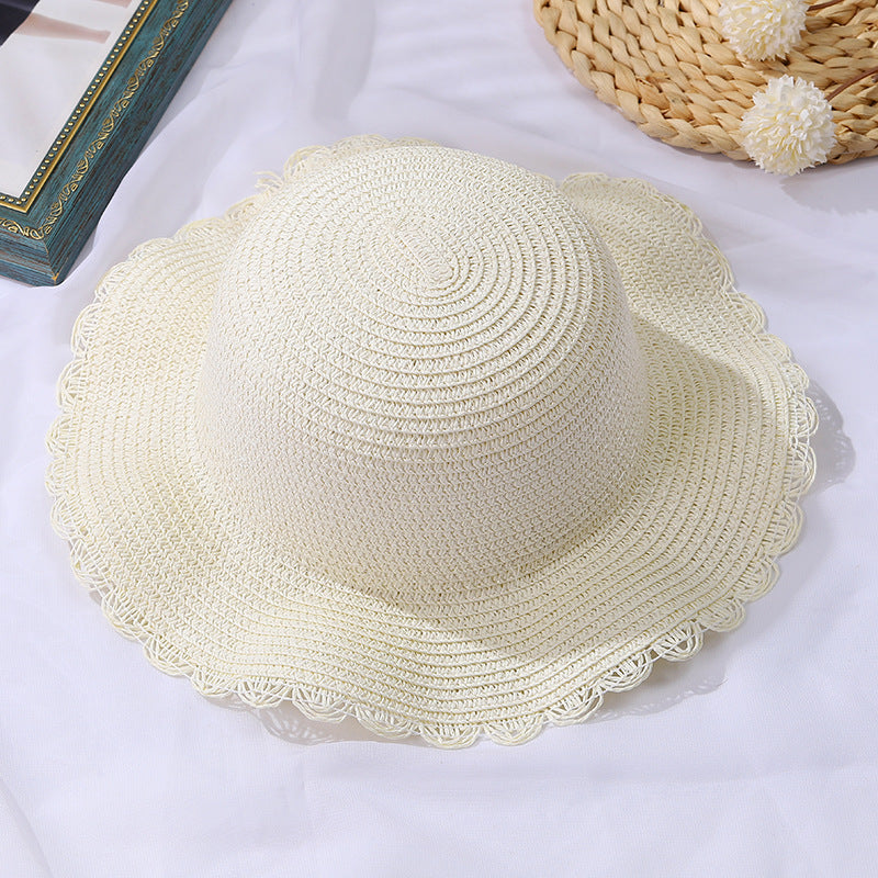 Mini chapeau de paille mignon pour enfant et femme, porte-monnaie pour enfant