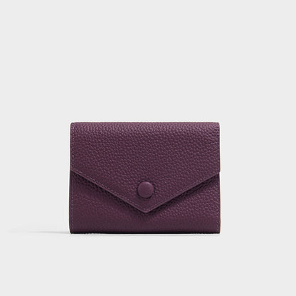 Women's Simple Off Short Style Leather Small Card Holder