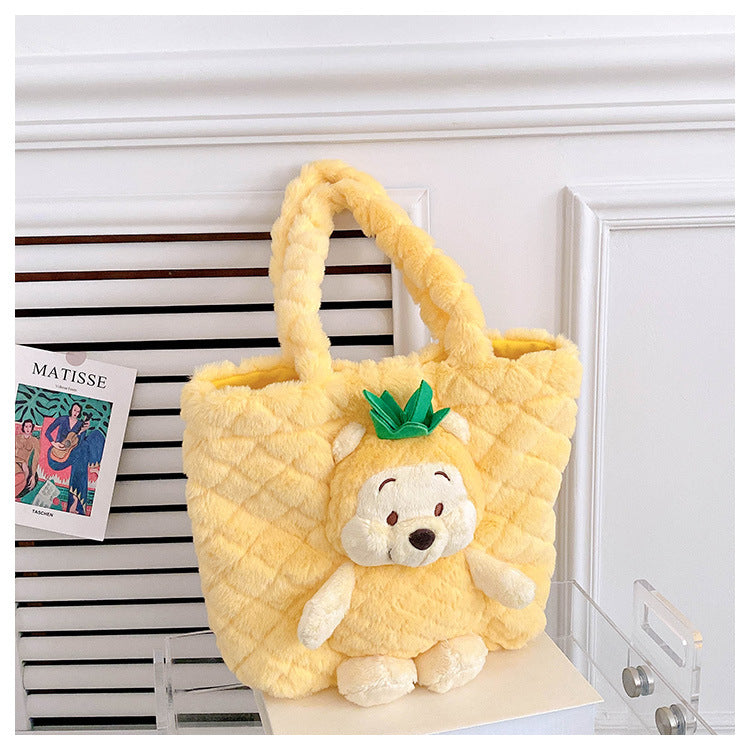 Women's Capacity Cute Pineapple Pooh Sweet Street Children's Shoulder Bags