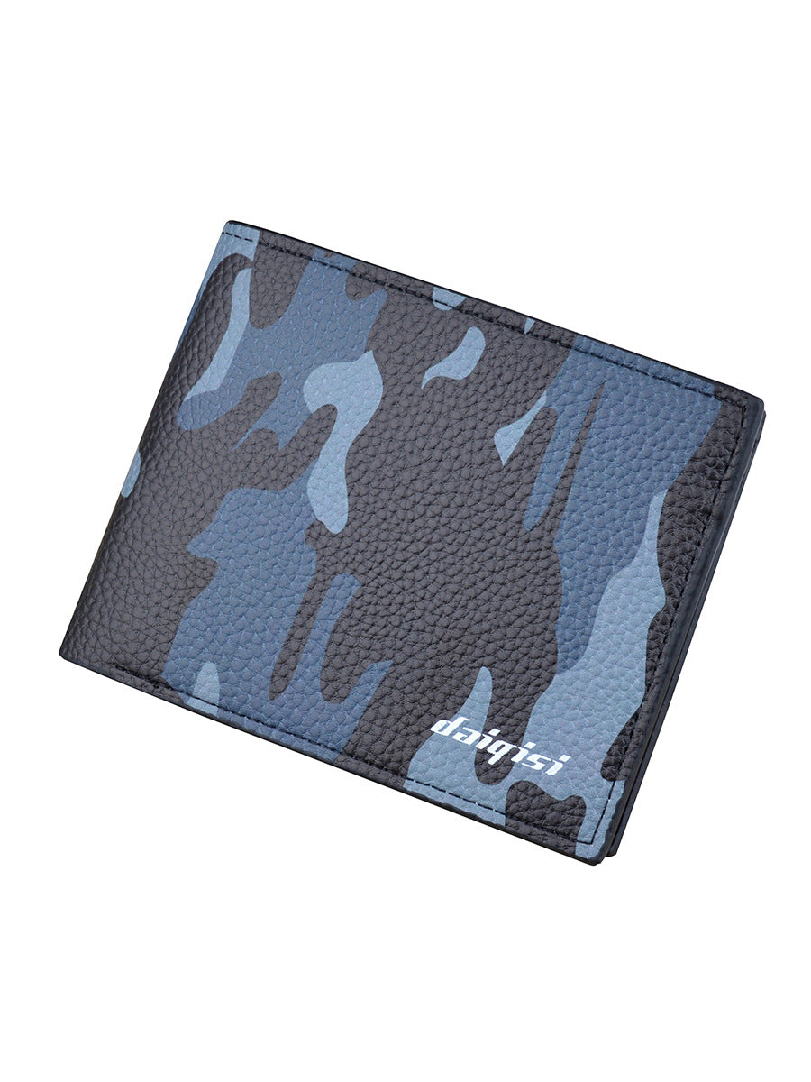 Men's Short Fashion Camouflage Thin Large Capacity Zipper Men's Wallets