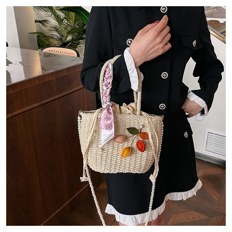 Woven Gentle Stylish Elegant Straw Scarf Summer Handbags