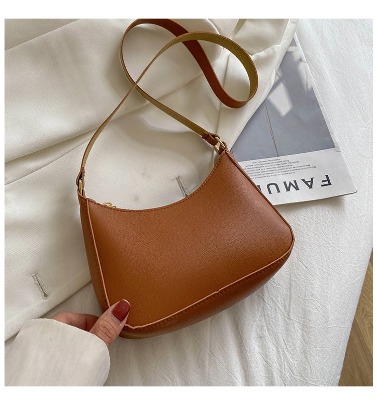 Women's Summer Fashion Simple Underarm Solid Color Shoulder Bags