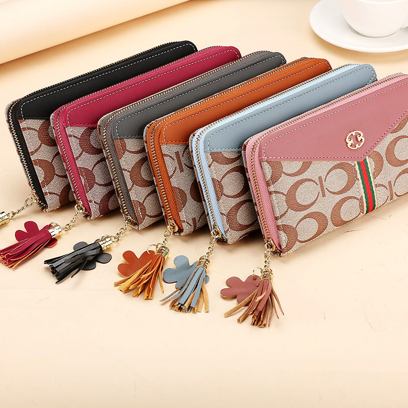 Women's Zip Clutch Long Double Layer Mobile Ladies Wallets