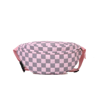 Women's & Men's & Trendy Couple Slanted Fashion Plaid Small Lightweight Waist Packs