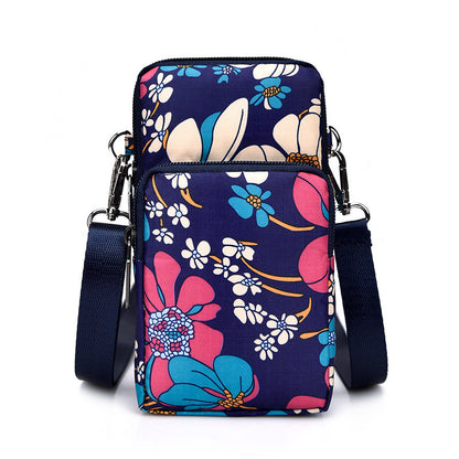 Korean Style Printed Nylon Mini Mobile Phone Bags