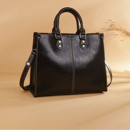 Women's Cool Trendy Leather Cowhide Retro Handbags