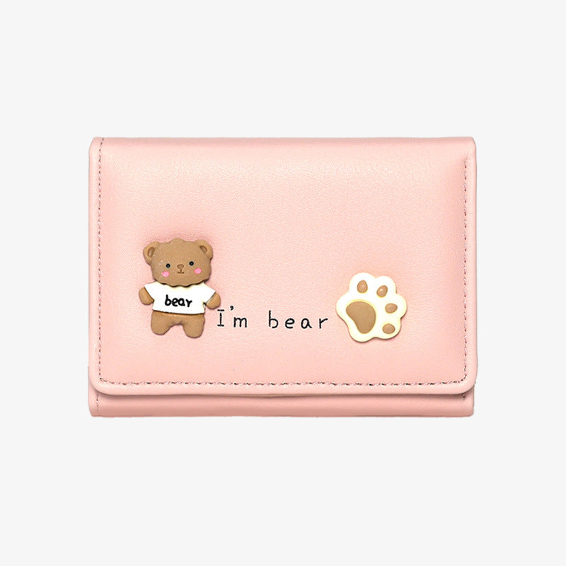 Women's Fashion Korean Style Cute Bear Simple Ladies Wallets