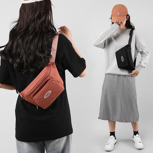 Women's Fashion Nylon Cloth Simple Solid Color Waist Packs