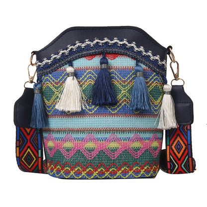 Women's Simple Korean Style Ethnic Embroidered Clutch Shoulder Bags