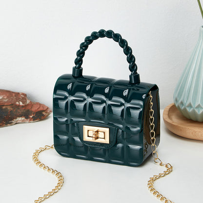 Women's Chain Fashion Plaid Gel Mini Small Handbags