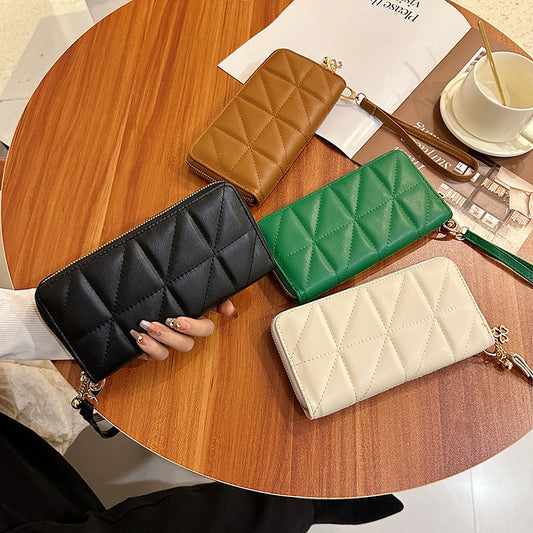 Women's Rhombus For Long Fashion Zipper Lady's Ladies Wallets