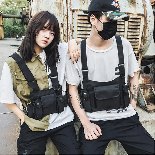 Fashion Vest Personality Interphone Street Combat Waist Packs