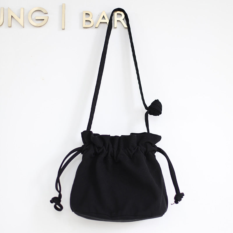 Women's Drawstring Bucket Simple Vintage Cute Mori Crossbody Bags