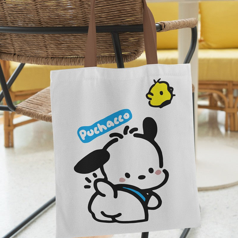 Cute Cartoon Pacha Dog Canvas Portable Large Capacity Good-looking Handbags