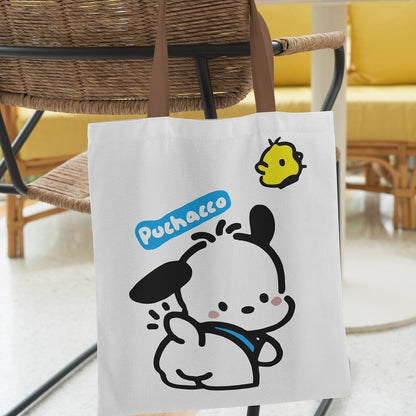 Cute Cartoon Pacha Dog Canvas Portable Large Capacity Good-looking Handbags