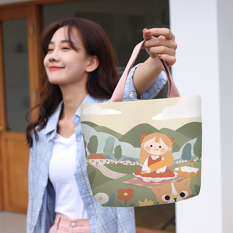 Canvas Female Cartoon Cabs Fashion Korean Handbags