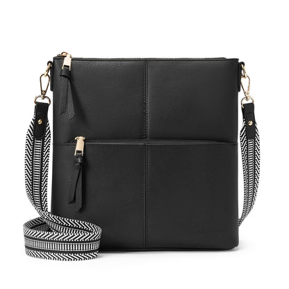 Solid Color Matching Ribbon Adjustable Strap Large Crossbody Bags