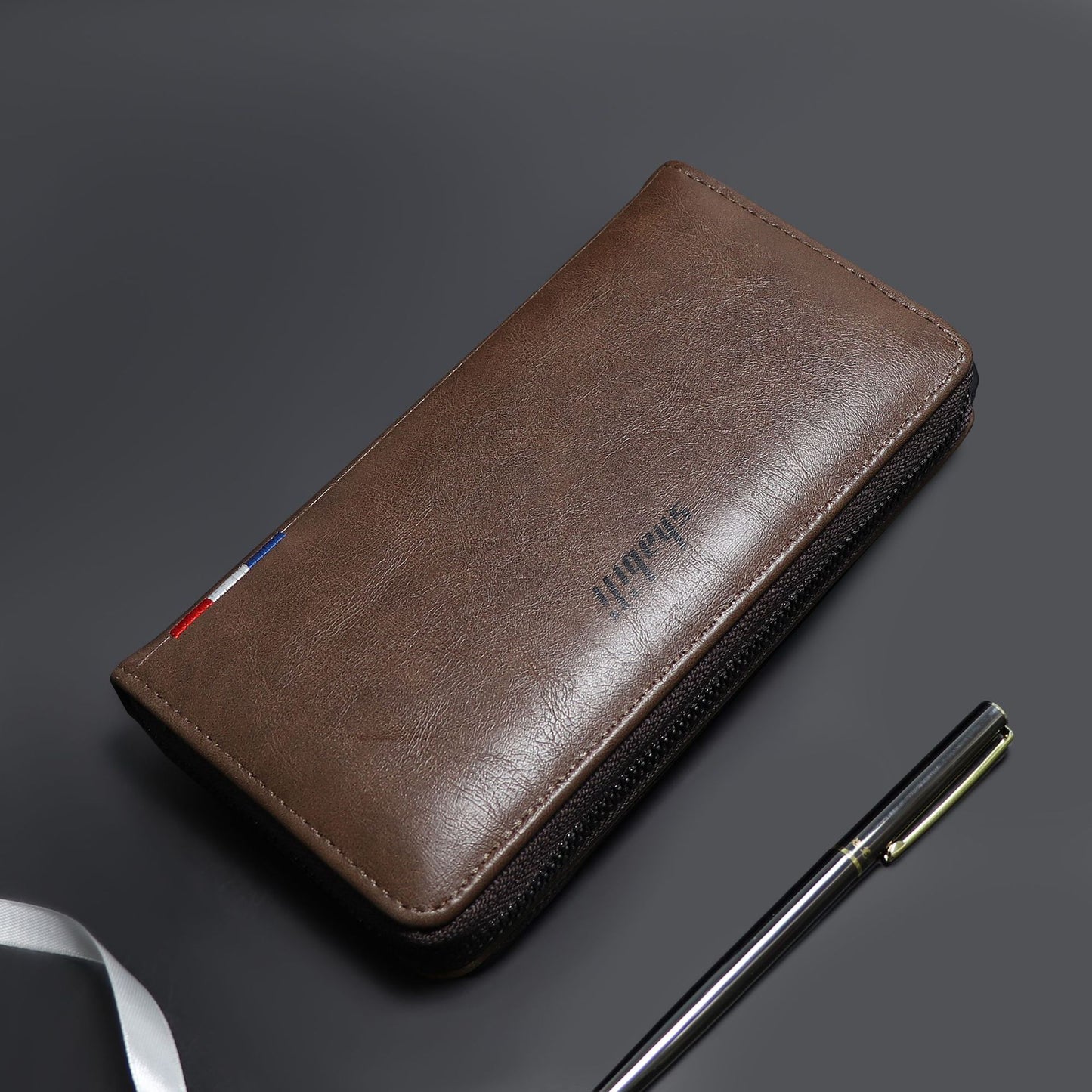 Men's Long Retro Mobile Oil Wax Leather Men's Wallets