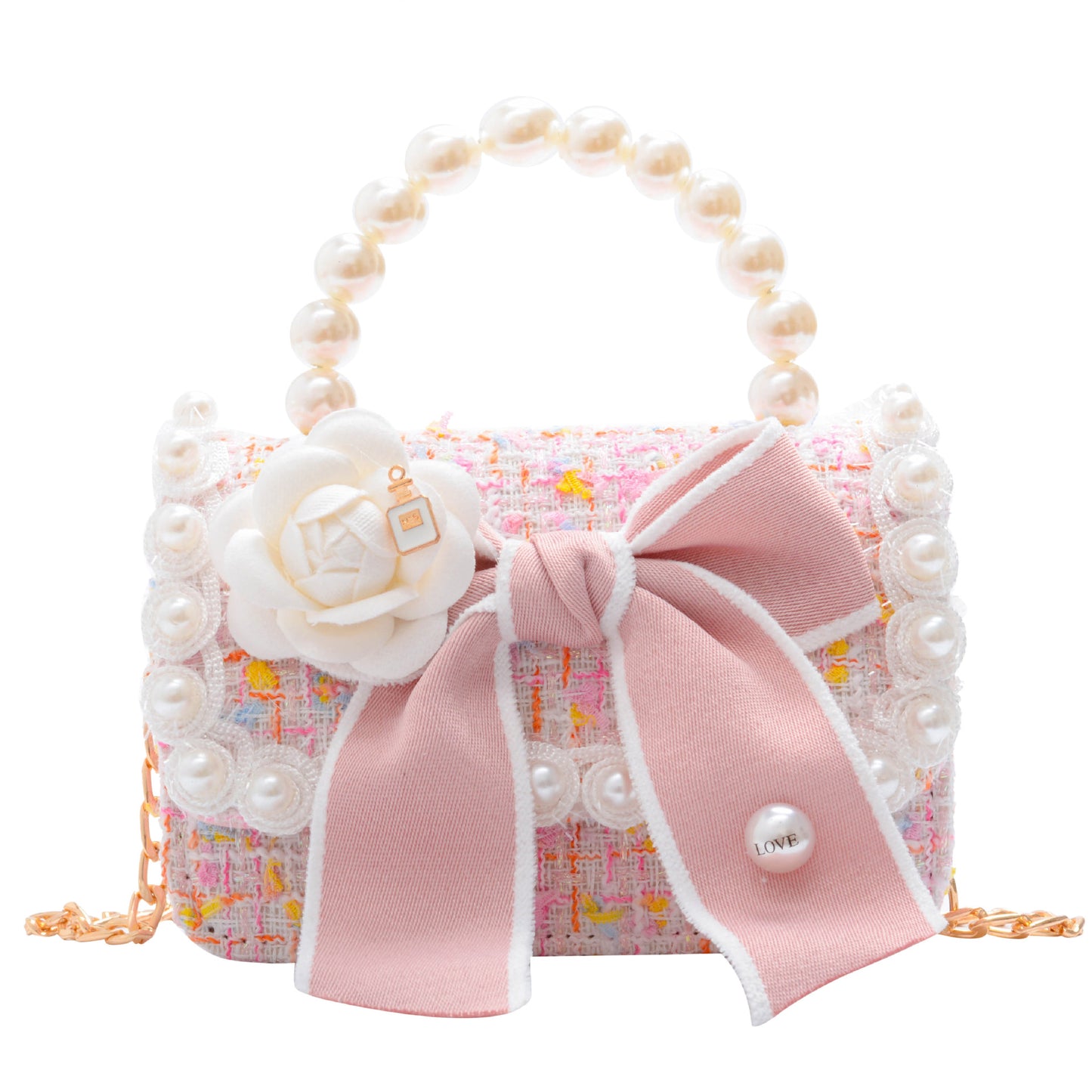 Children's Pearl Hand Fashion Princess Western One Children's Shoulder Bags