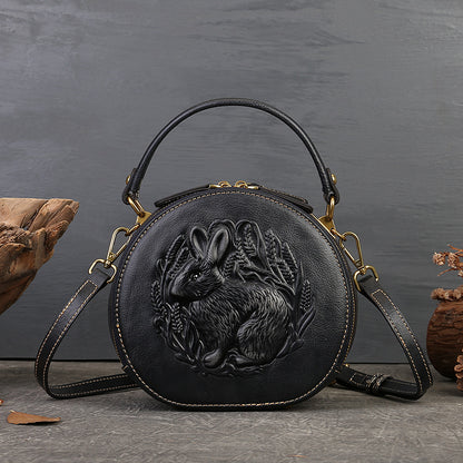 Women's Genuine Leather High-grade Artistic Ethnic Style Crossbody Bags