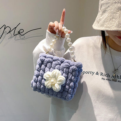 Hand-woven Cream Puff Floral Material For Bags