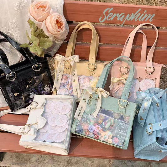 Tote Cartoon Double-sided Commuter Elegant Ribbon Portable Crossbody Bags