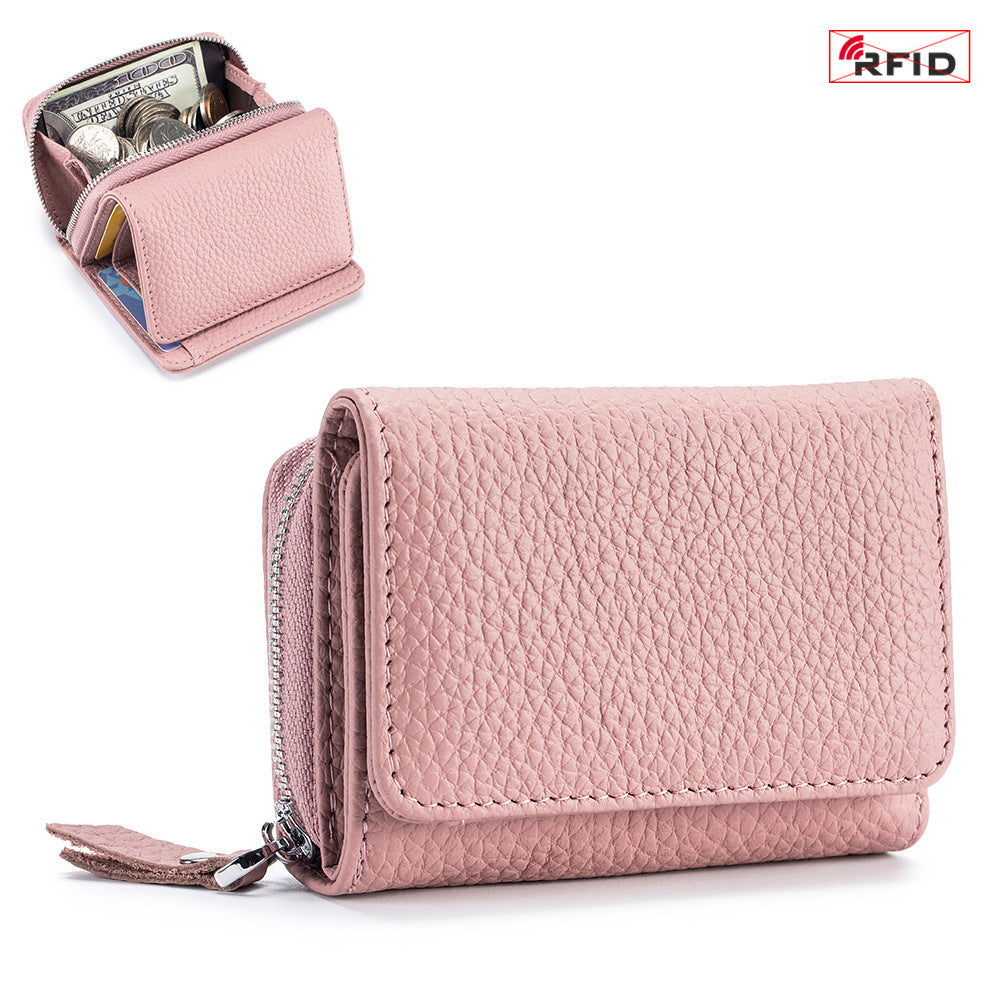 Women's Short Leather Mini Large Capacity Pocket Ladies Wallets